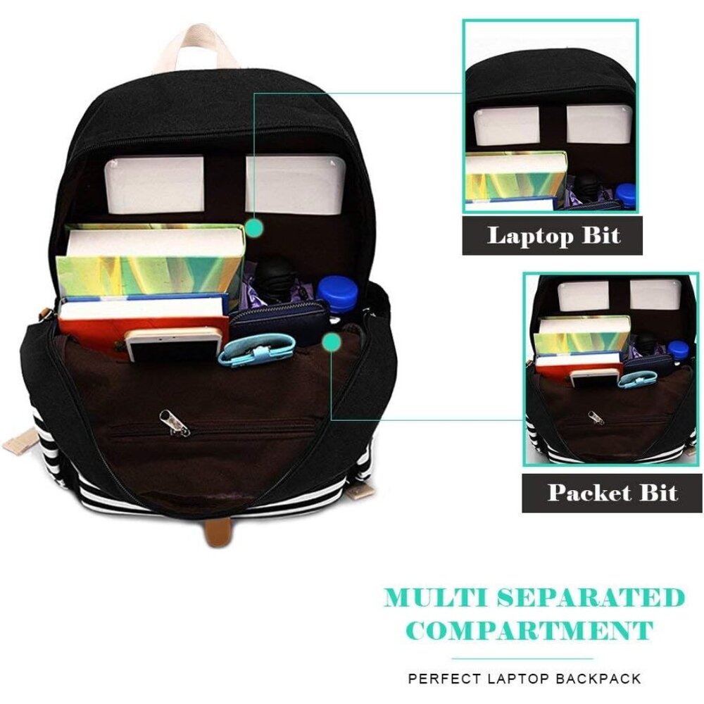 Versatile Canvas School Backpack With Multiple Po… - image 8